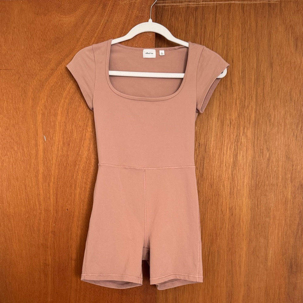 Aritzia Tan/Beige Short Sleeve Romper